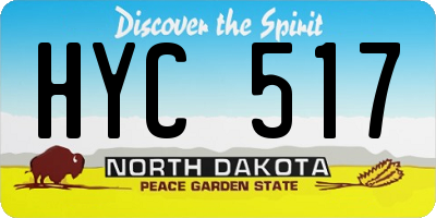 ND license plate HYC517