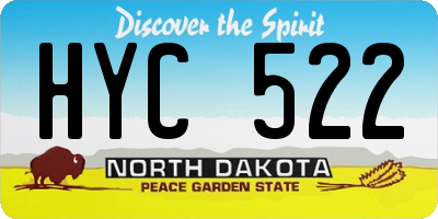 ND license plate HYC522