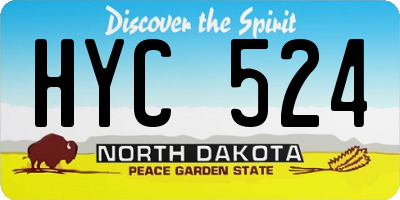 ND license plate HYC524