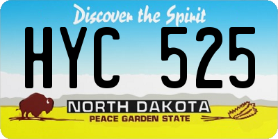 ND license plate HYC525