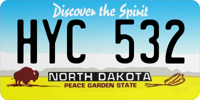 ND license plate HYC532