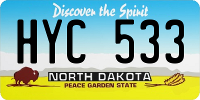 ND license plate HYC533