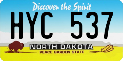 ND license plate HYC537