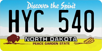 ND license plate HYC540