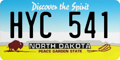 ND license plate HYC541