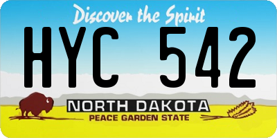 ND license plate HYC542