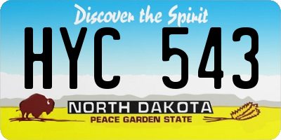 ND license plate HYC543