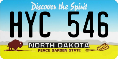 ND license plate HYC546