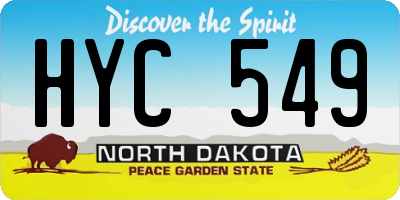 ND license plate HYC549