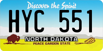 ND license plate HYC551