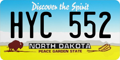 ND license plate HYC552