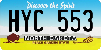 ND license plate HYC553