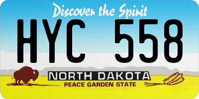 ND license plate HYC558
