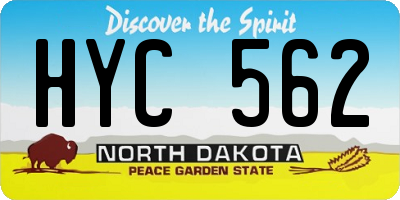 ND license plate HYC562