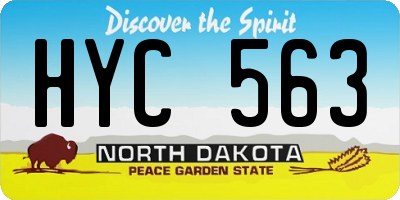 ND license plate HYC563