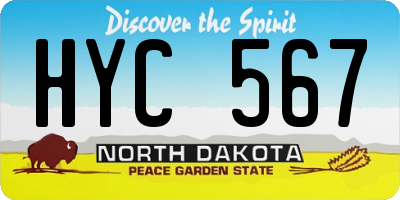 ND license plate HYC567