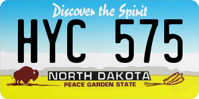 ND license plate HYC575