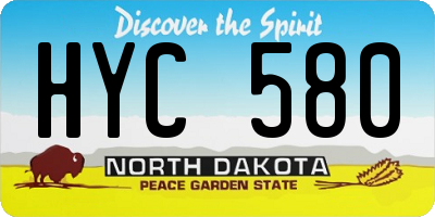 ND license plate HYC580