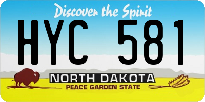 ND license plate HYC581