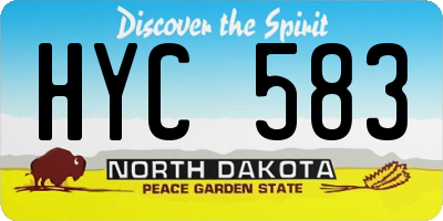 ND license plate HYC583