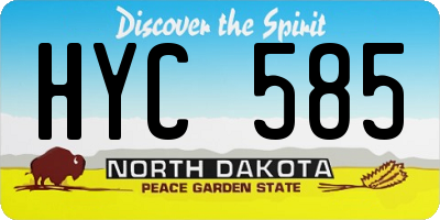 ND license plate HYC585