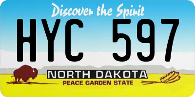 ND license plate HYC597