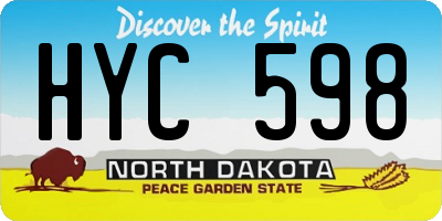 ND license plate HYC598