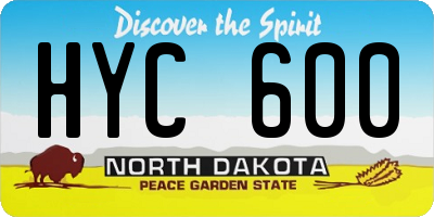 ND license plate HYC600