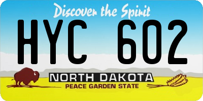 ND license plate HYC602