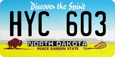 ND license plate HYC603