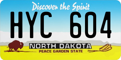 ND license plate HYC604