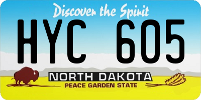 ND license plate HYC605