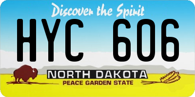 ND license plate HYC606