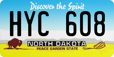 ND license plate HYC608