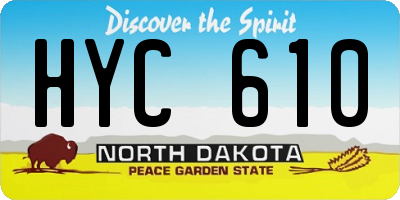 ND license plate HYC610
