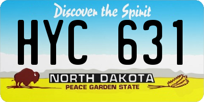 ND license plate HYC631