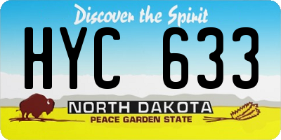 ND license plate HYC633