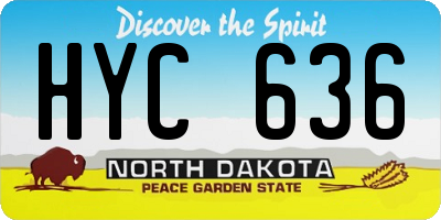 ND license plate HYC636