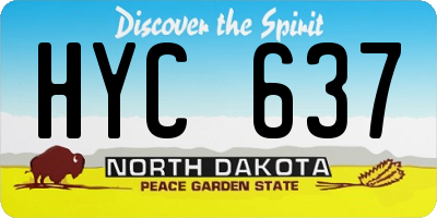 ND license plate HYC637
