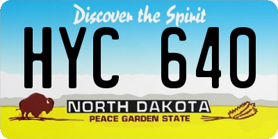 ND license plate HYC640