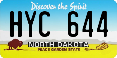 ND license plate HYC644