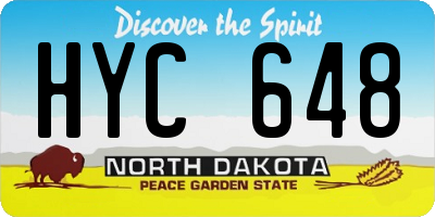 ND license plate HYC648