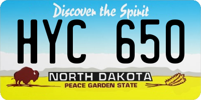 ND license plate HYC650