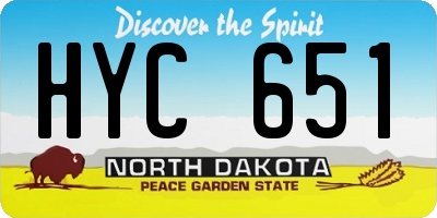 ND license plate HYC651