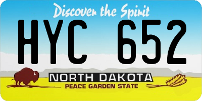 ND license plate HYC652