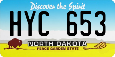 ND license plate HYC653