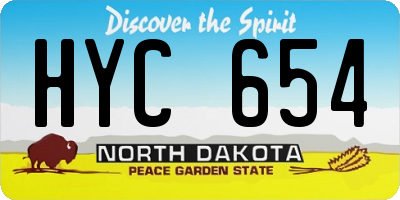 ND license plate HYC654