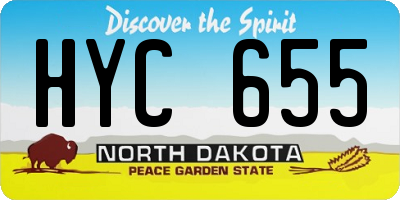 ND license plate HYC655