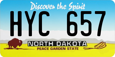 ND license plate HYC657
