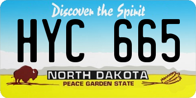 ND license plate HYC665